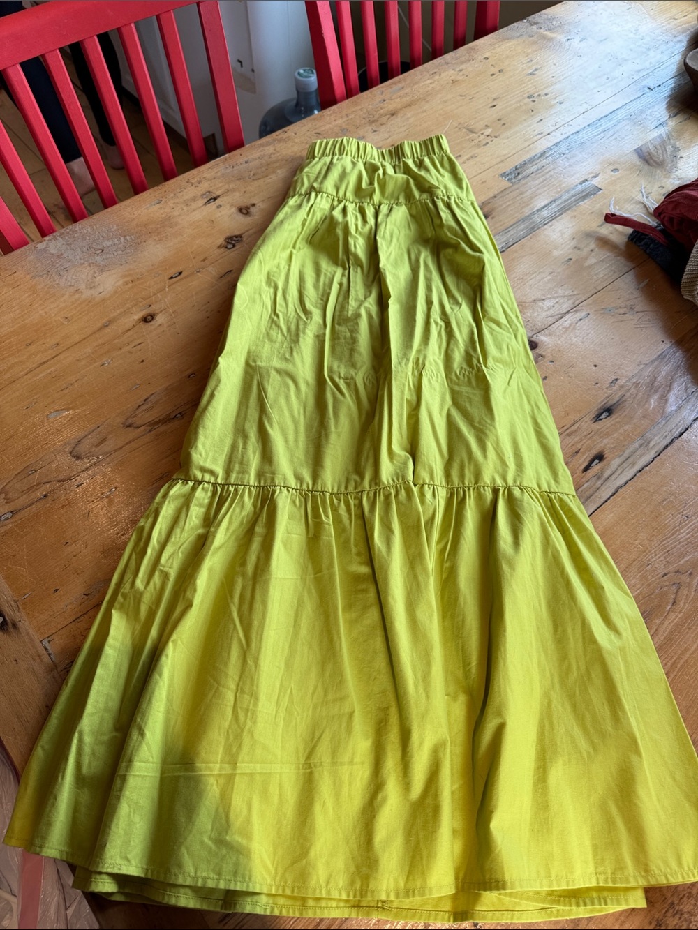 Women's Green Tiered Maxi Skirt